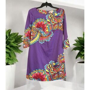 Lilly Pulitzer Dress Size 2 XS Purple‎ Red Multi Cotton Mod Paisley Vintage Look